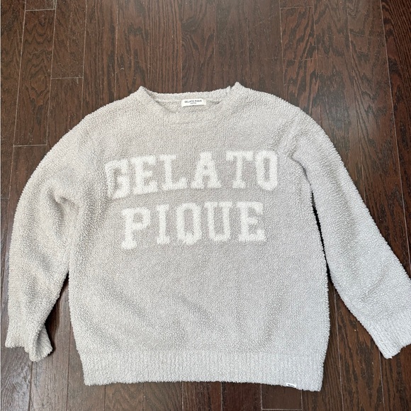 Gelato Pique Hommelight grey and white men’s pullover sweater Large